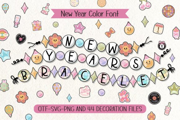 New Years Bracelet: A Festive Color Font for Modern Web Design