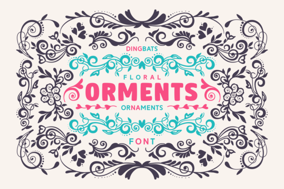 Orments: The Floral Dingbats Typeface for Romantic Branding