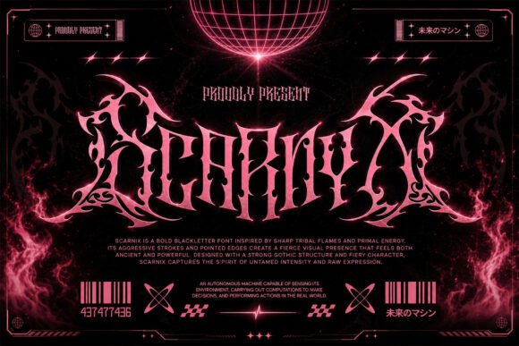 Scarnix: The Bold Blackletter Typeface for Edgy Craft Designs